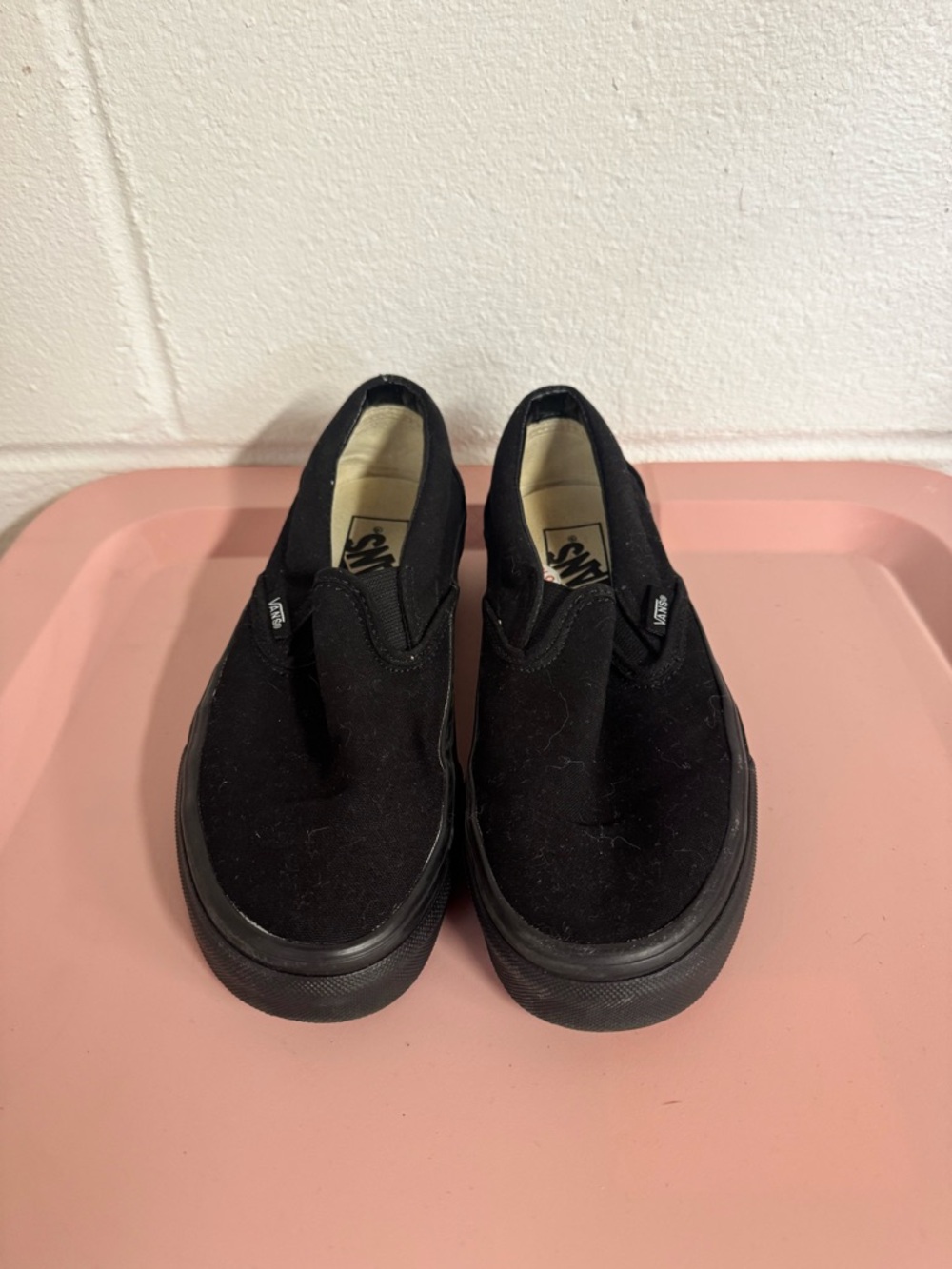 Vans Black Slip-On with White Stitching